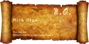 Mirk Olga névjegykártya